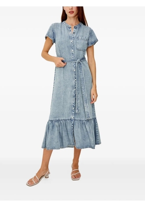 Rails Kahlo ruffled denim midi dress - Blue