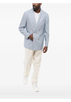 Brunello Cucinelli pinstripe double-breasted blazer - Blue