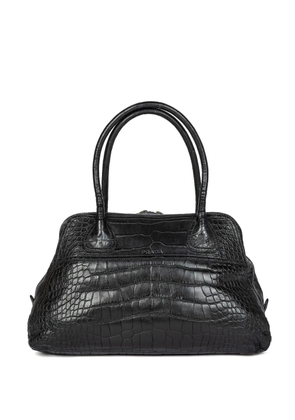 Prada Pre-Owned Crocodile-effect top handle tote bag - Black