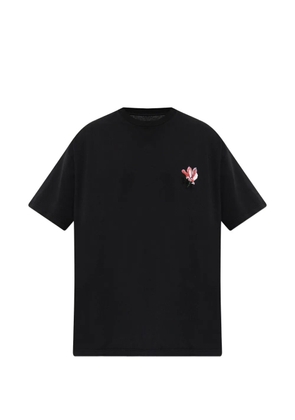 Maison Margiela floral-print logo-embroidered T-shirt - Black
