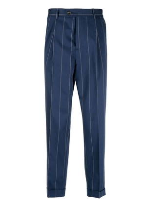 Brunello Cucinelli pinstripe-print cropped trousers - Blue