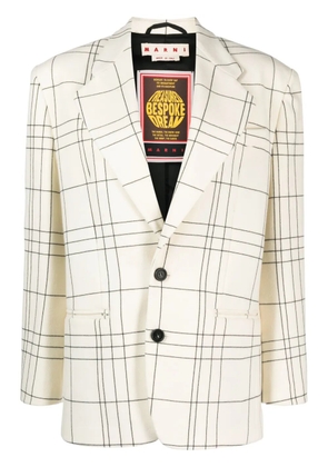 Marni checked single-breasted blazer - White