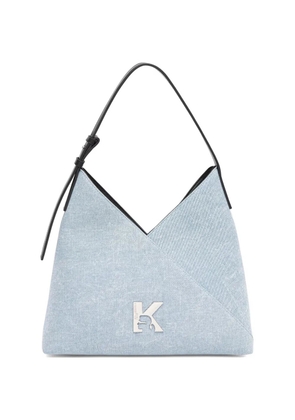 Karl Lagerfeld Jeans logo-plaque shoulder bag - Blue