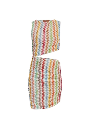 Missoni zigzag-knit cut-out mini dress - White