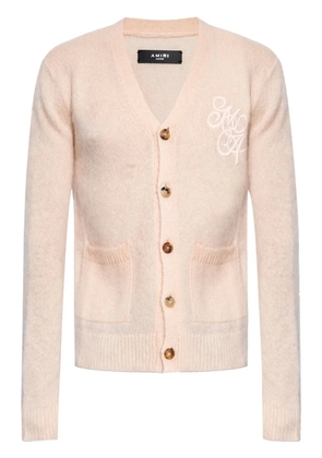 AMIRI logo-embroidered cardigan - Neutrals