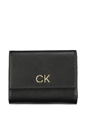 Calvin Klein monogram-plaque trifold wallet - Black
