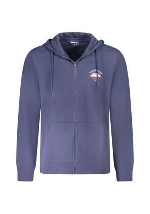 Wrangler logo-embroidered zip-up hoodie - Blue