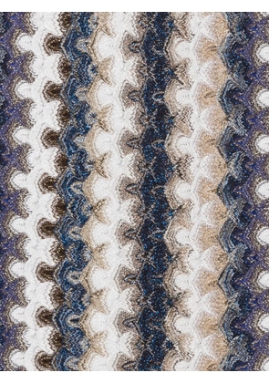 Missoni zigzag-knit fringed scarf - Neutrals