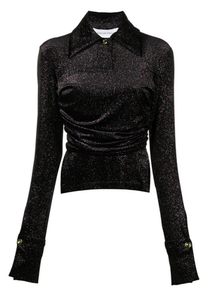 Viktor & Rolf gathered glitter velvet shirt - Black