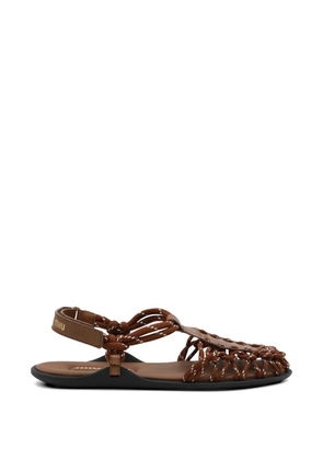 Miu Miu woven flat sandals - Brown