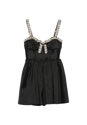 For Love And Lemons crystal-embellished bow-detail mini dress - Black