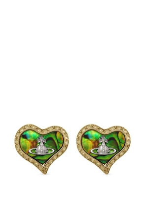 Vivienne Westwood Petra heart crystal-embellished stud earrings - Gold
