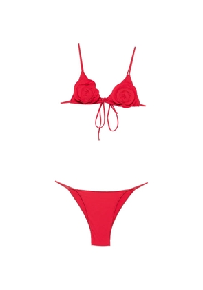 La Reveche Sanya floral-appliqué bikini - Red