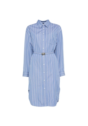 A.P.C. striped belted shirt midi dress - Blue