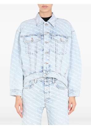Alexander Wang logo-print denim jacket - Blue