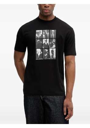 Karl Lagerfeld portrait-print T-shirt - Black