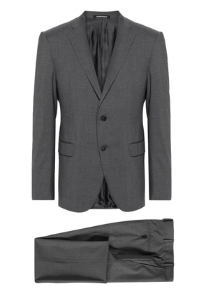 Emporio Armani single-breasted virgin wool suit - Grey