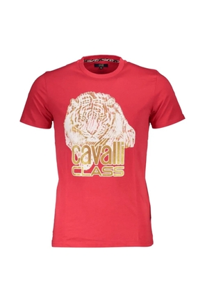 Cavalli Class tiger-print logo-print T-shirt - Red
