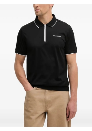Karl Lagerfeld zipped polo shirt - Black