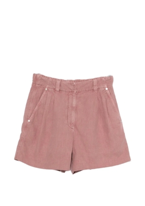 Brunello Cucinelli garment-dyed pleated shorts - Pink