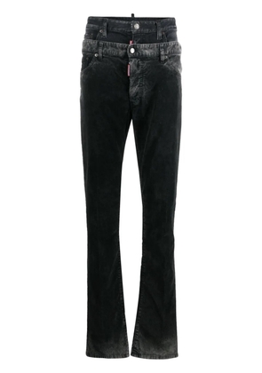 DSQUARED2 layered mid-rise straight-leg jeans - Black