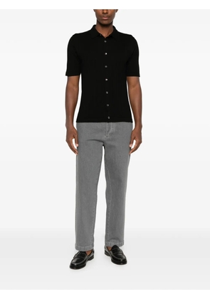 Cenere GB ribbed short-sleeves shirt - Black