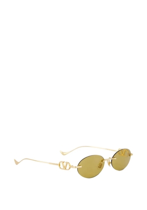 VALENTINO GARAVANI EYEWEAR V-logo oval-frame sunglasses - Gold