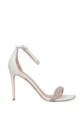 Stuart Weitzman Nudist Curve crystal-embellished sandals - White