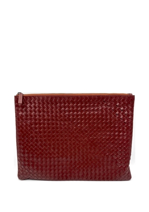 DRAGON DIFFUSION woven-zip clutch bag - Red