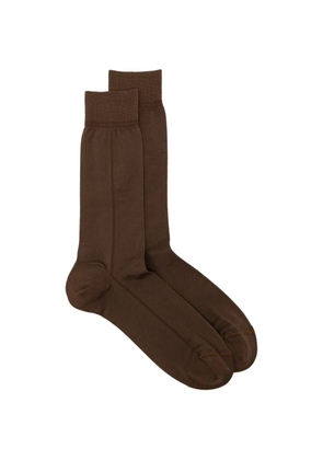 Zegna tonal-stitching socks - Brown
