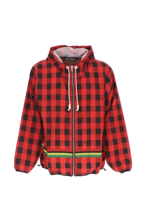 Palm Angels check-print logo-print jacket - Red