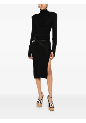 The Attico roll-neck wool dress - Black