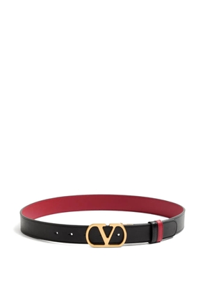 Valentino Garavani VLogo Signature reversible shiny calfskin belt - 30mm / 1.2 in. - Black