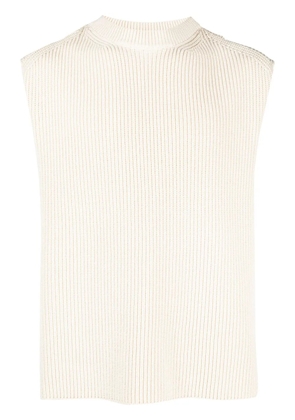 Jil Sander knitted sleeveless vest - White