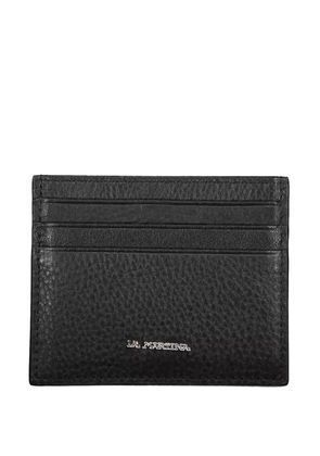 La Martina logo-plaque leather card holder - Black
