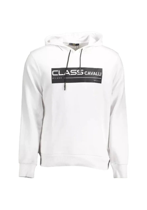 Cavalli Class logo-print hoodie - White