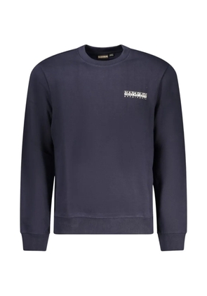 Napapijri logo-print crew-neck sweater - Blue