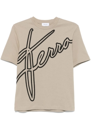 Ferragamo logo-print T-shirt - Neutrals