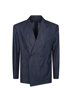 Tagliatore double-breasted peak-lapel jacket - Blue
