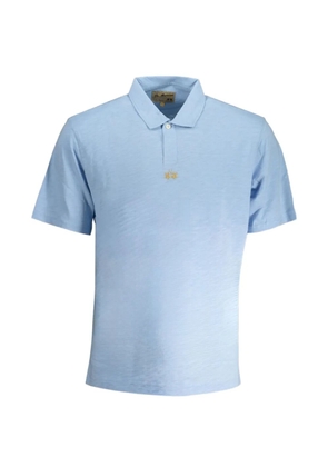 La Martina logo-embroidered short-sleeve cotton polo shirt - Blue