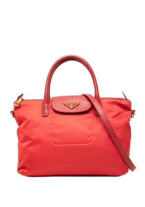 Prada Pre-Owned 2013-2026 Saffiano Trimmed Tessuto satchel - Orange