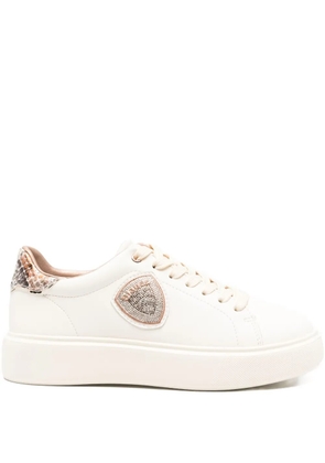 Blauer snakeskin-detail logo sneakers - Neutrals