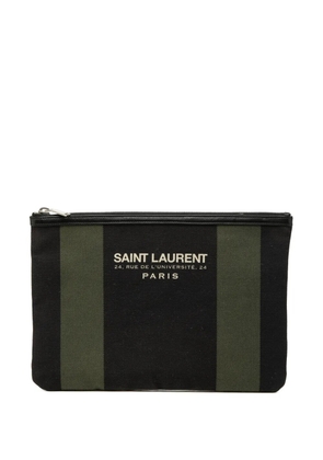 Saint Laurent Pre-Owned 2016 Canvas Beach Zip clutch bag - Black