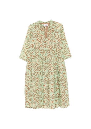 Niu paisley-print tiered midi dress - Green