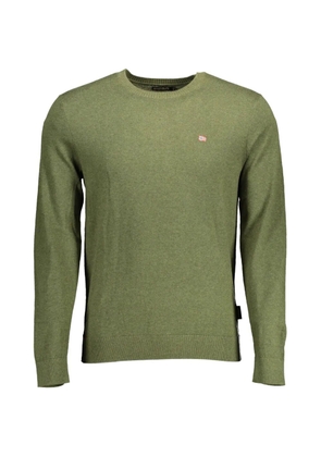 Napapijri logo-patch crew-neck sweater - Green