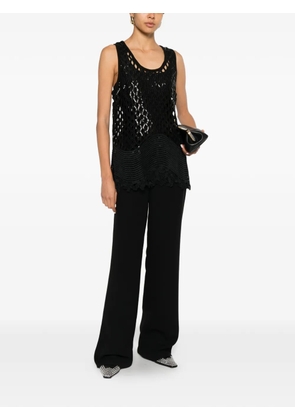 Sportmax sequin-embellished open-knit top - Black