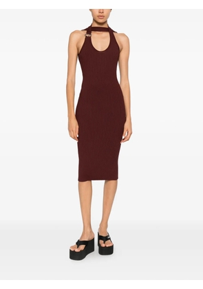 Coperni ribbed-knit halterneck midi dress - Brown