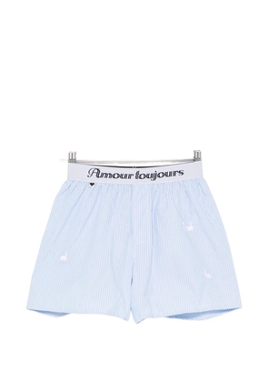 CARNE BOLLENTE Follow the Rabbit stripe-pattern embroidered boxers - Blue