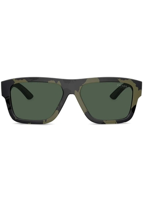 Prada Linea Rossa camouflage square frame sunglasses - Green