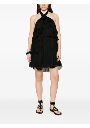 DIXIE ruffled halterneck dress - Black